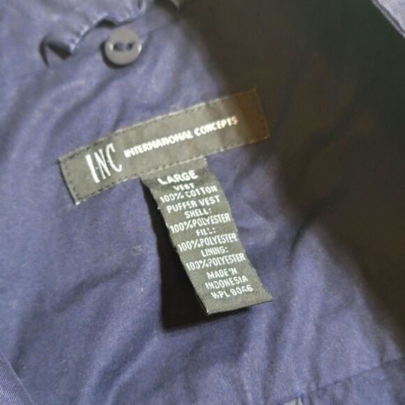 Inc. International Concepts Anorak Navy Blue Denim Vest Jacket - Picture 7 of 7